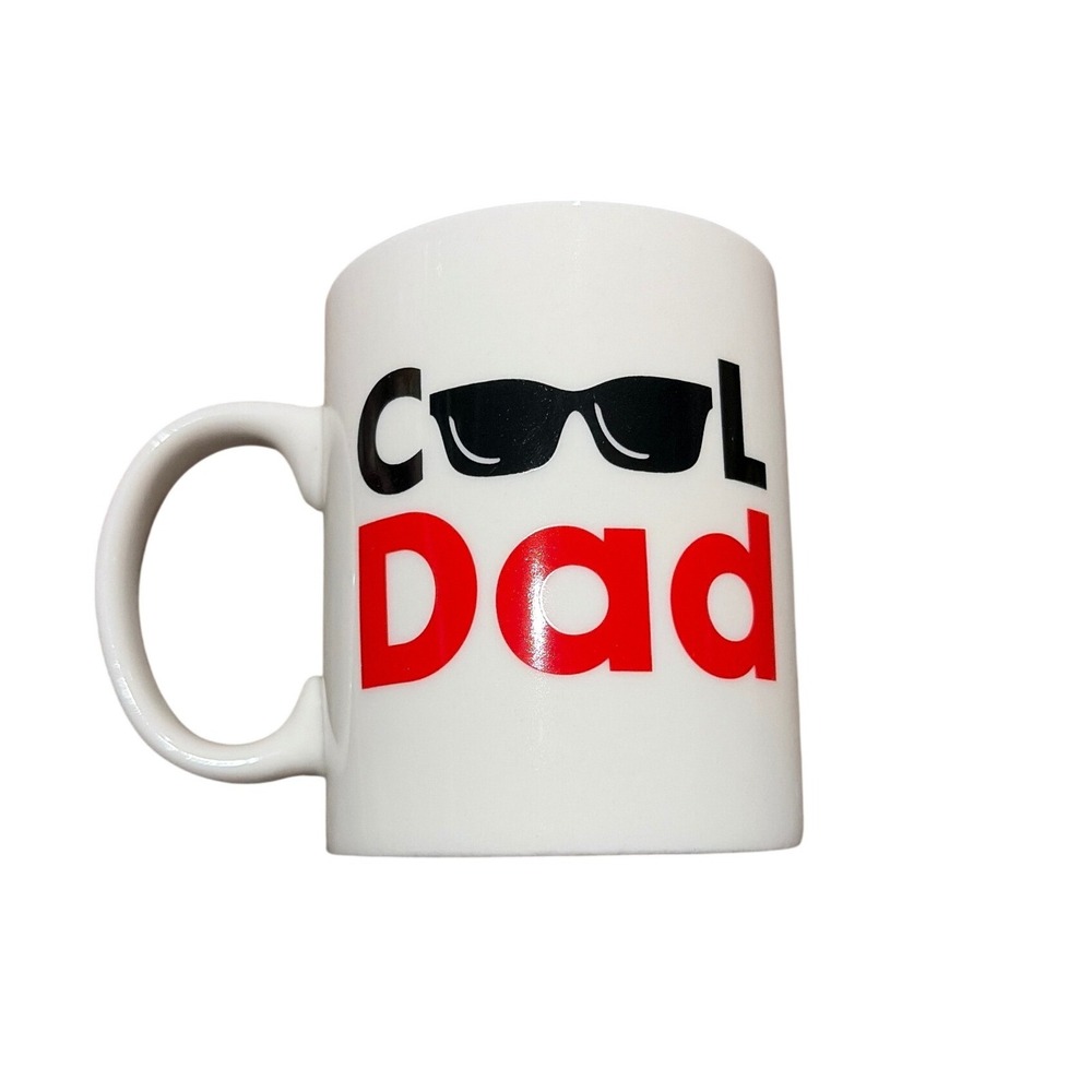 Fathers Day Coffee‎ Mug Cool Dad Graphic White Red Black Sunglasses Gift 11oz